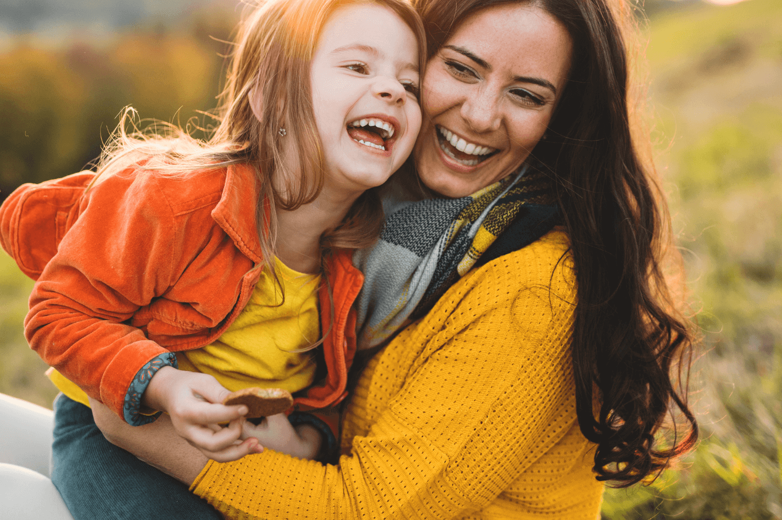 Mother and child smiling